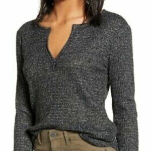 Socialite Charcoal Gray Black V Neck Sweater Top Size XXL